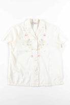 White Floral Button Up Shirt
