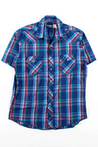 Navy Plaid Wrangler Button Up Shirt