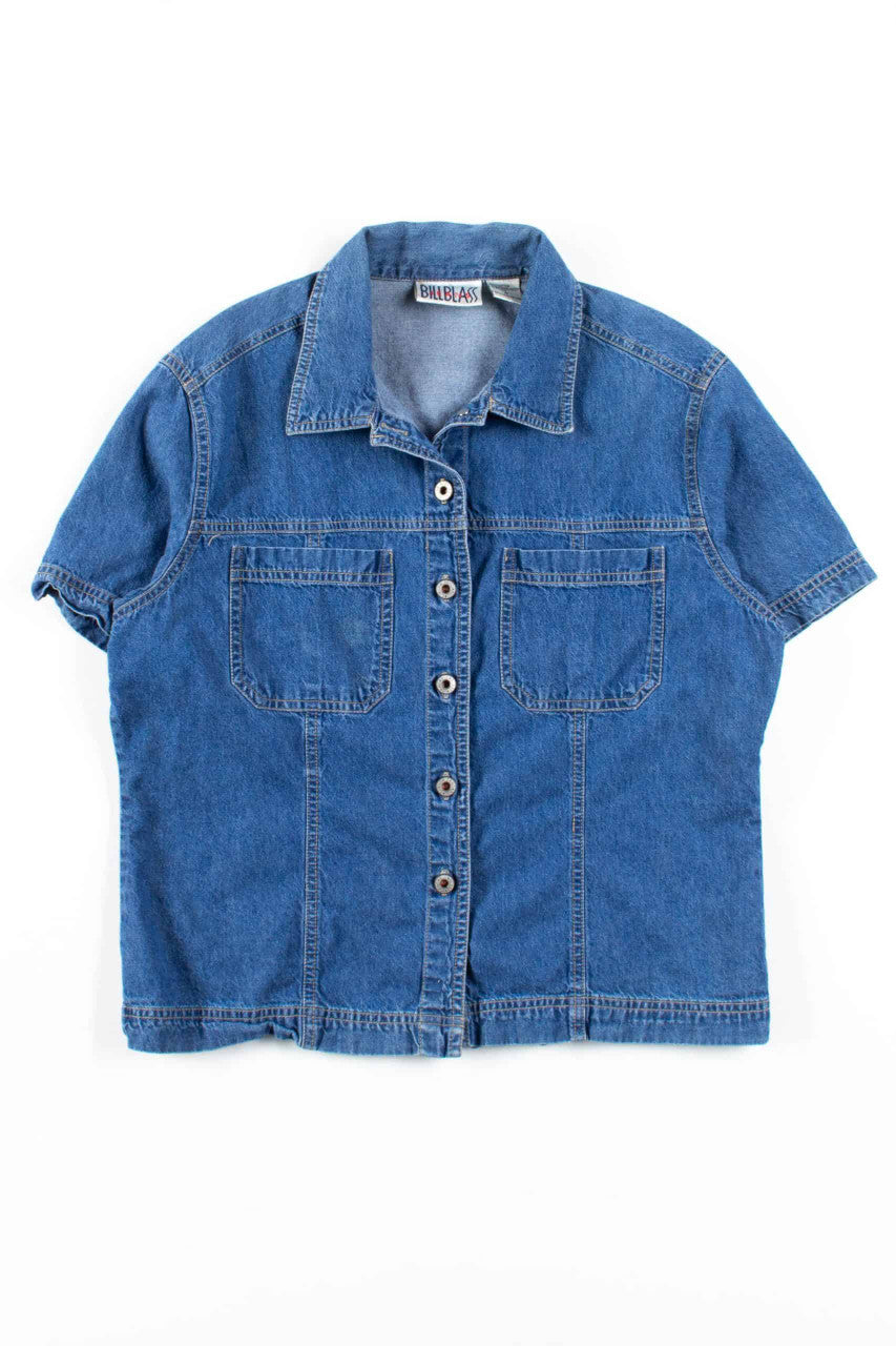 Short Sleeve Denim Button Up Shirt