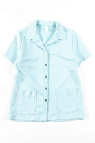 Blue Ribbed Button Up Shirt