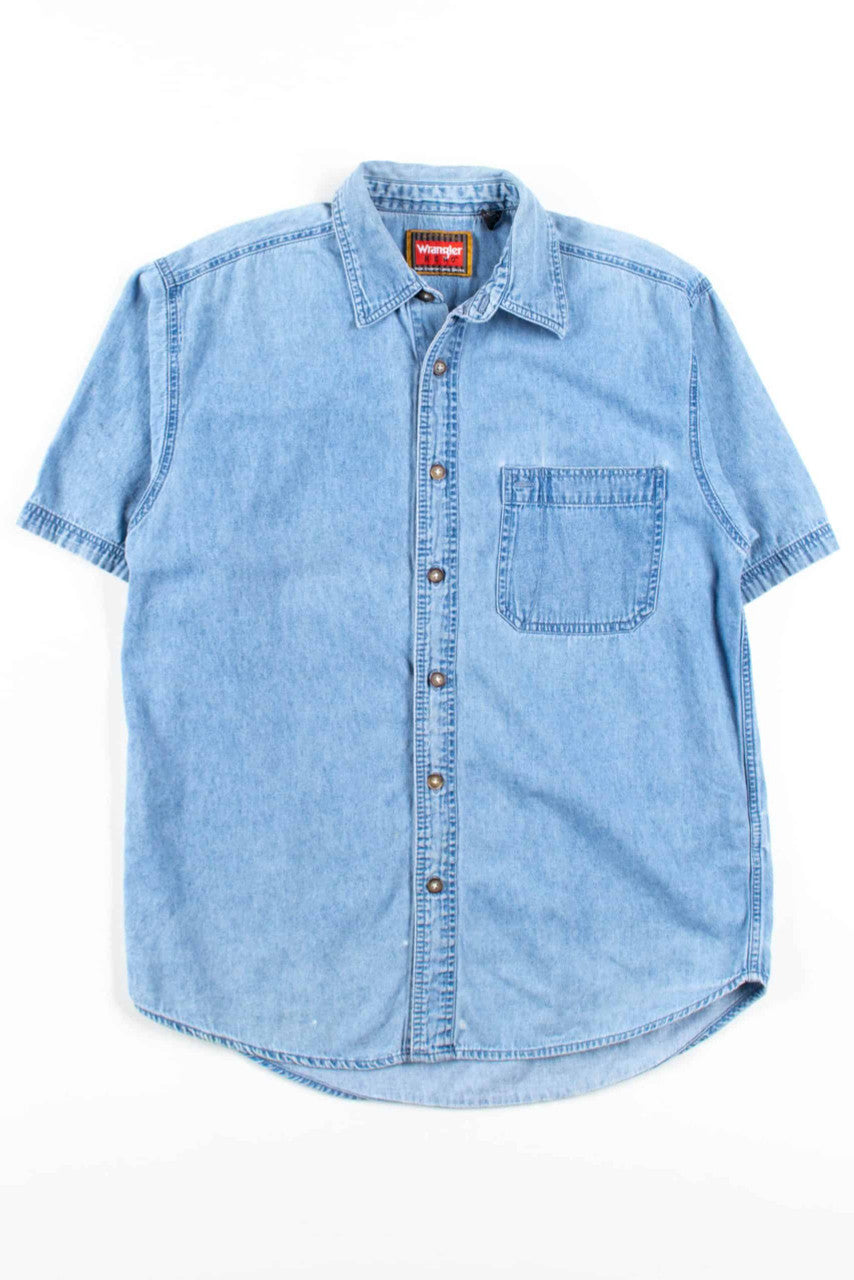Short Sleeve Denim Wrangler Button Up Shirt
