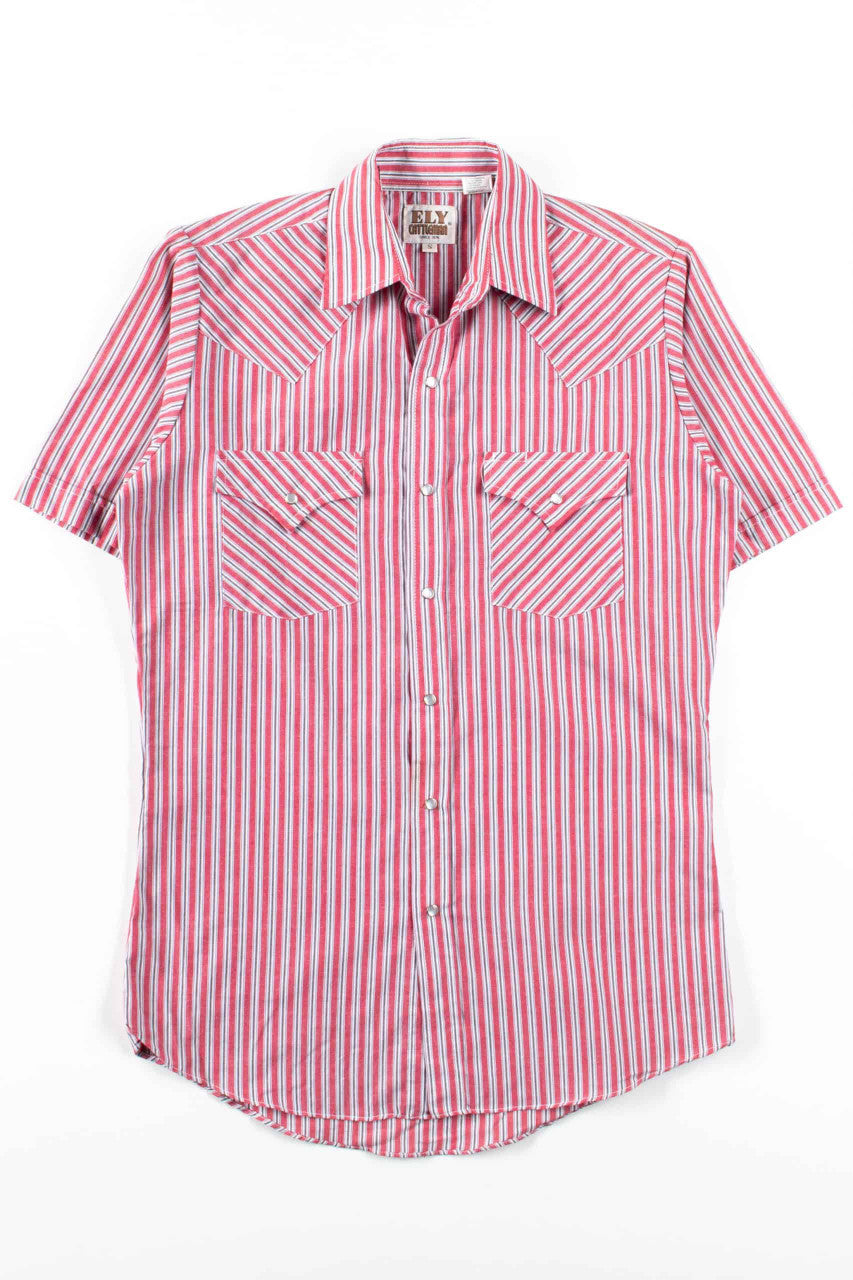 Red Striped Button Up Shirt 1
