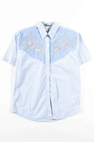 Beaded Floral Stripe Button Up Shirt
