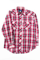 Red Plaid Wrangler Button Up Shirt