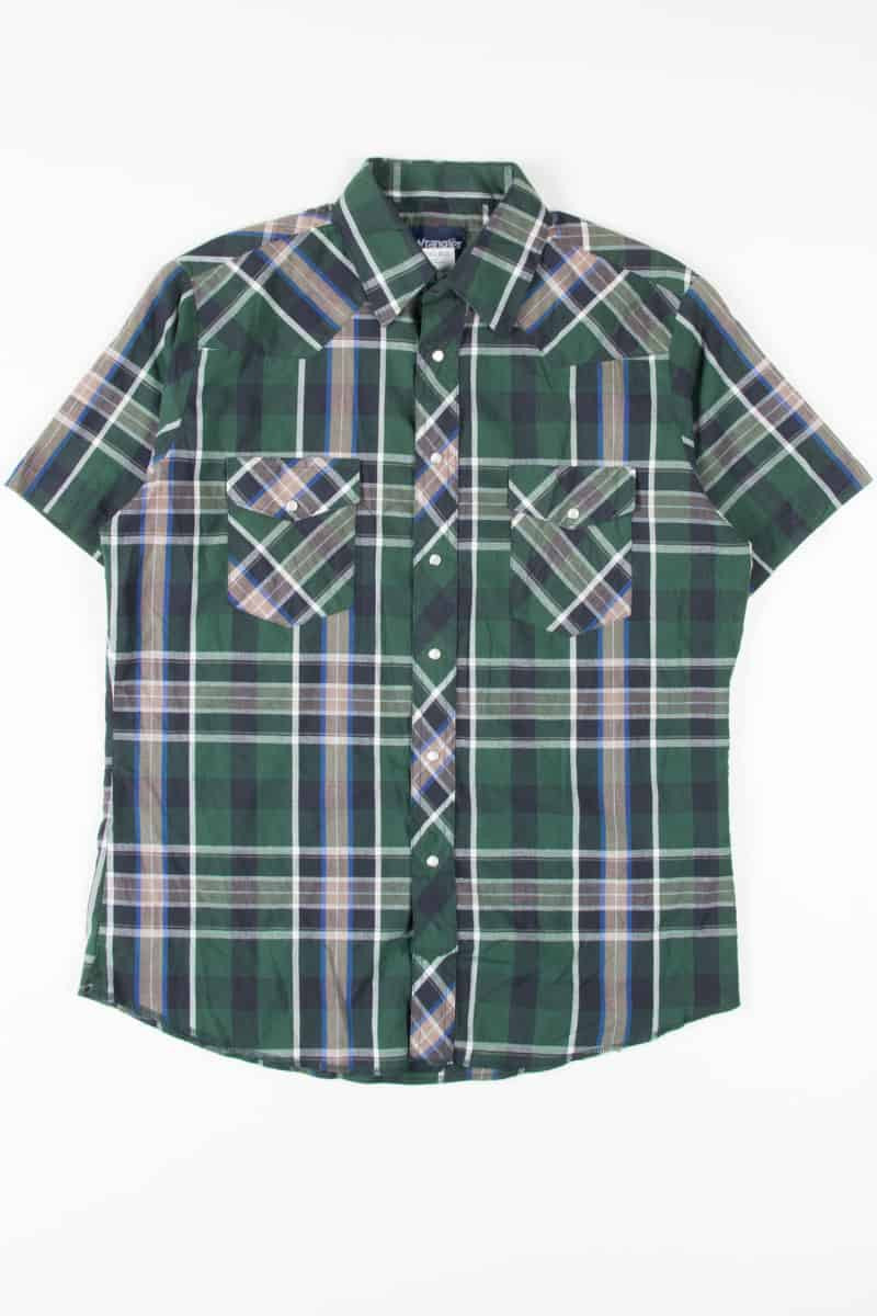 Green Western Wrangler Button Up Shirt
