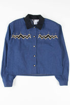 Zig Zag Embroidered Chambray Vintage Top