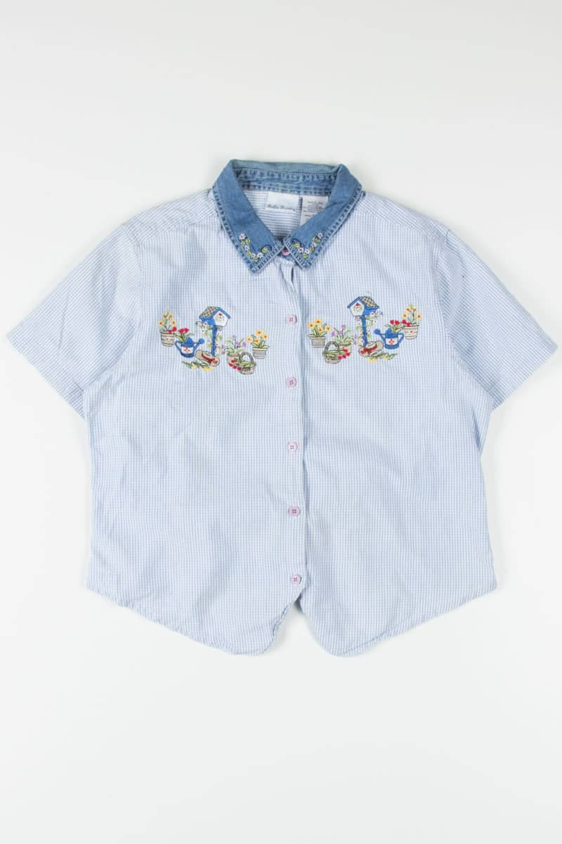 Gardening Embroidered Button Up Shirt
