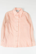 Peach Houndstooth Button Up Shirt