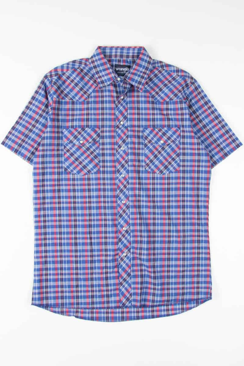 Blue Western Wrangler Button Up Shirt