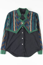 Western Green Cut Out Button Up Shirt