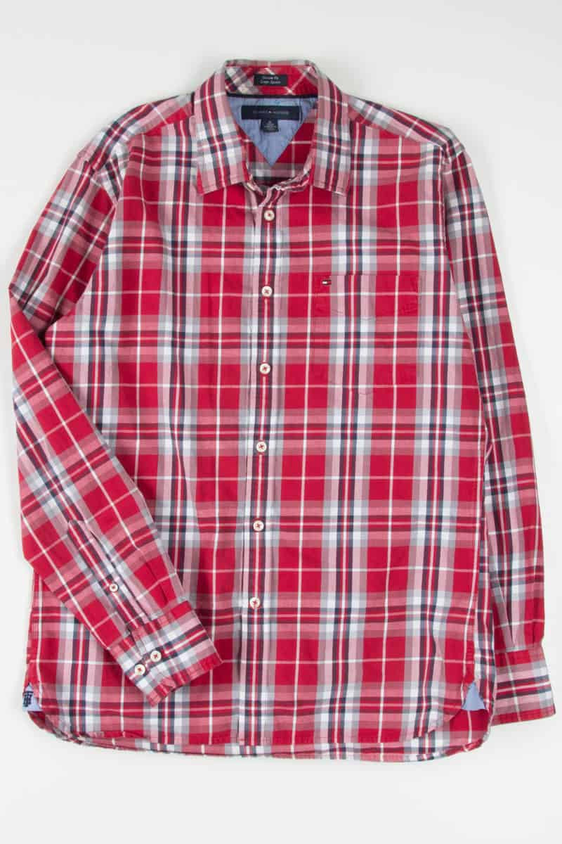 Red Plaid Tommy Hilfiger Button Up Shirt