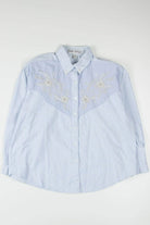 Vintage Pearl Detail Striped Button Up Shirt