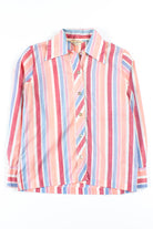 Red Pastel Striped Button Up Shirt
