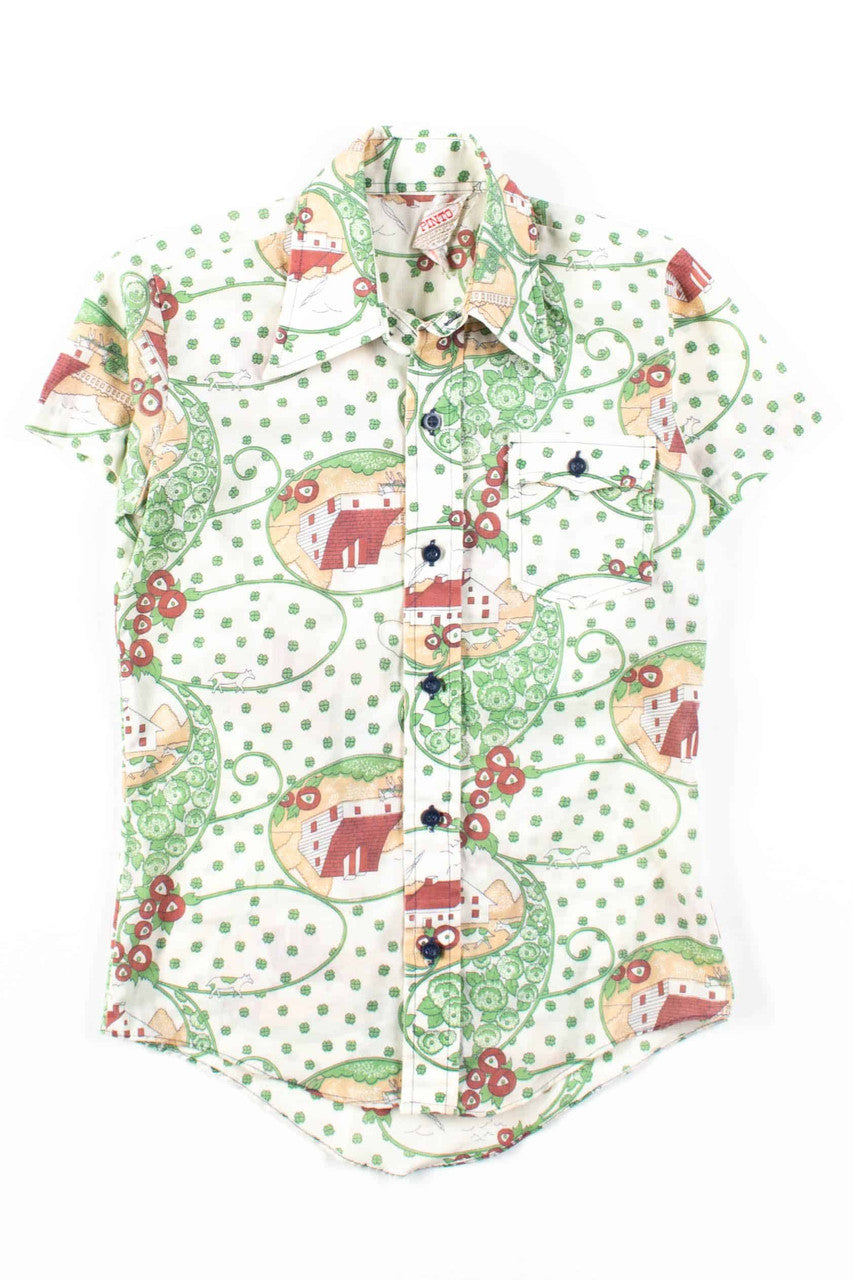 Vintage Farms & Clover Button Up Shirt