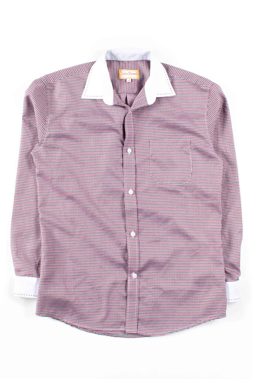 Vintage Diamond Pattern Button Up Shirt