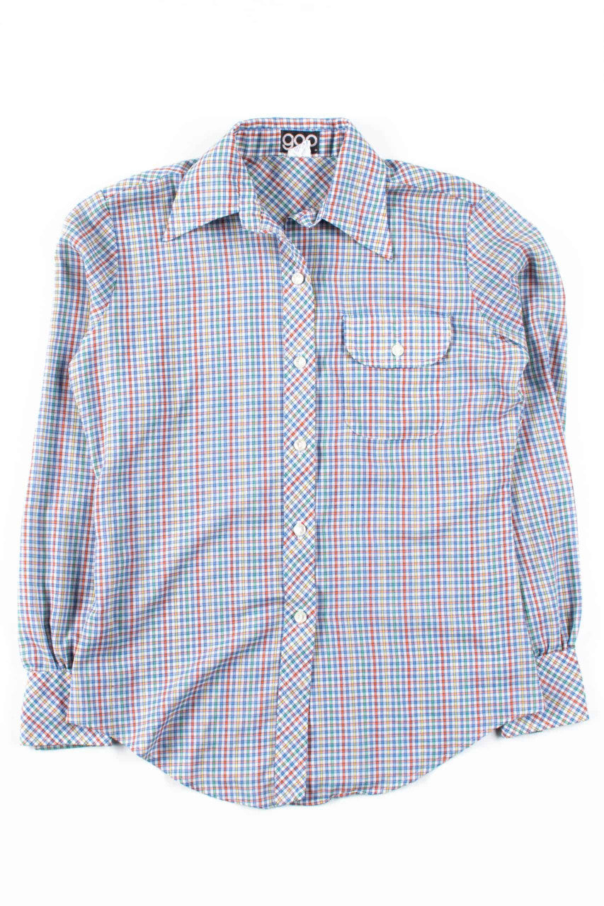 Vintage Gap Rainbow Plaid Button Up Shirt