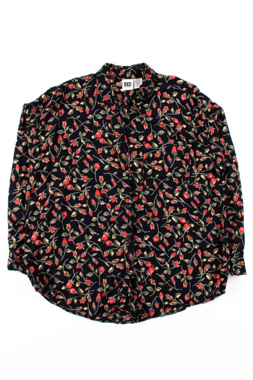 Black Roses Button Up Shirt