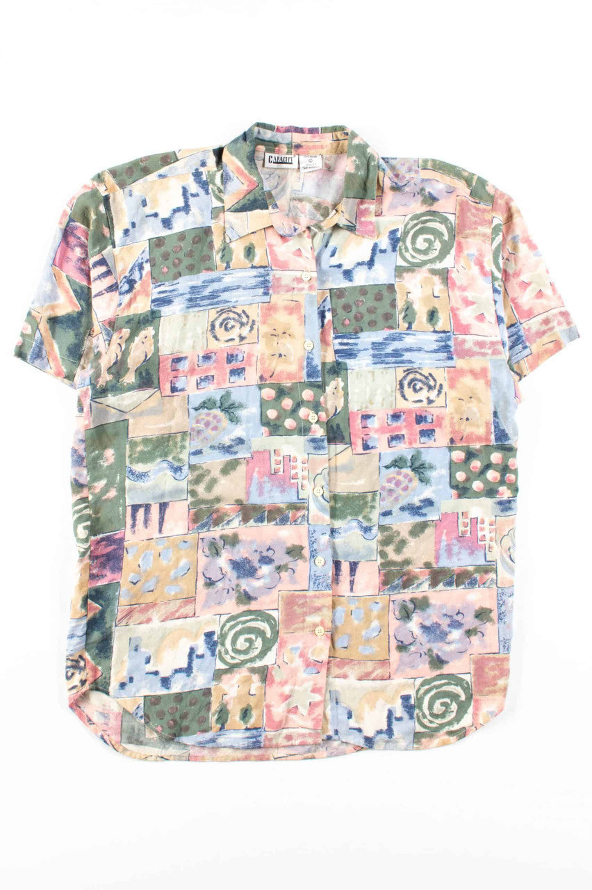 Pastel Abstract Button Up Shirt
