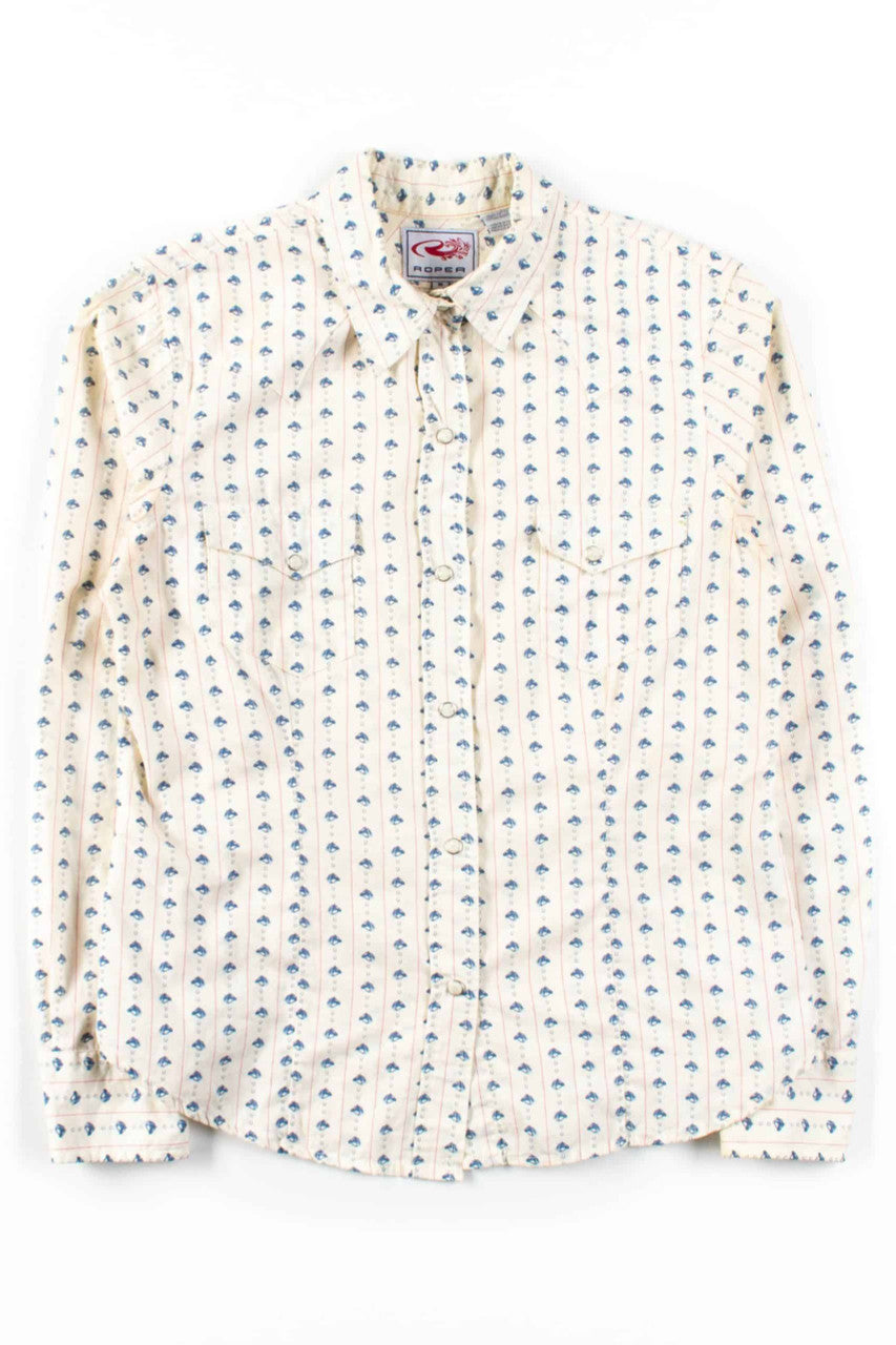 Horse Striped Button Up Shirt