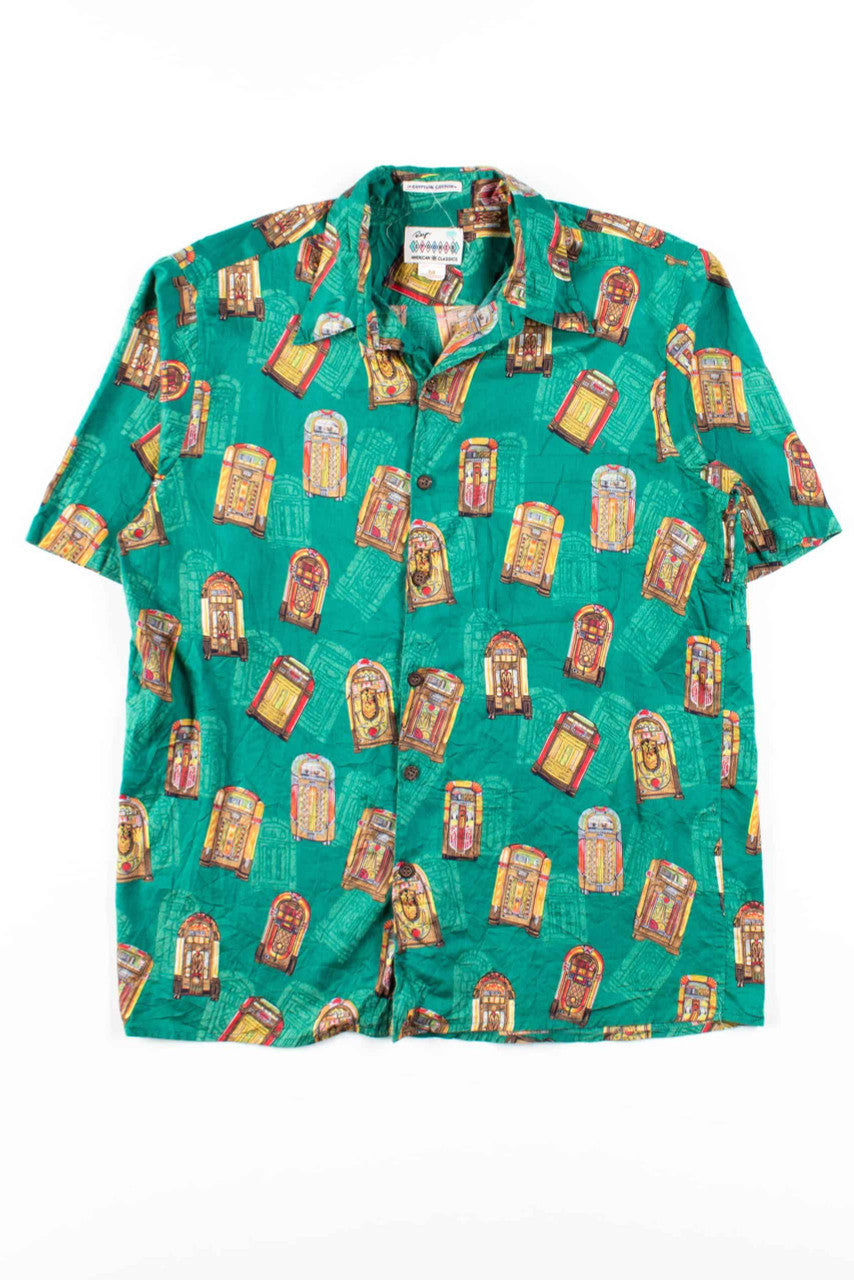 Green Jukeboxes Button Up Shirt