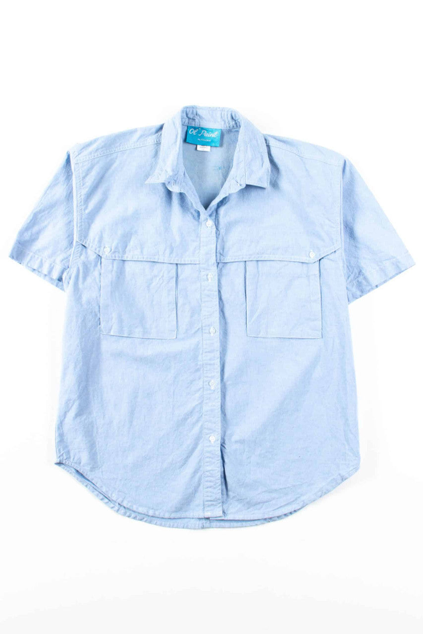 Painted Tropics Chambray Button Up Shirt