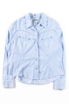 Blue Striped Snap Button Up Shirt