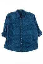 Blue Floral Linen Button Up Shirt
