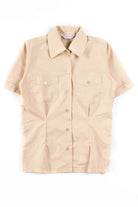Tan Short Sleeve Button Up Shirt 1