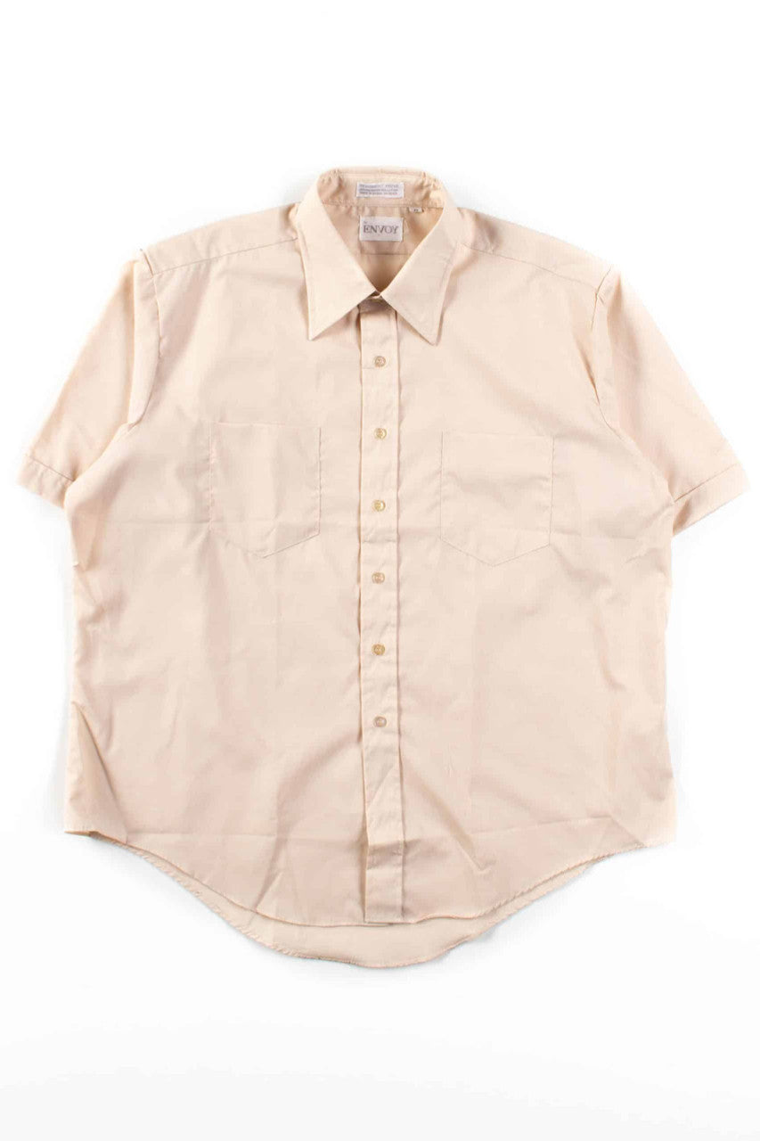Tan Short Sleeve Button Up Shirt