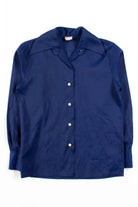 Navy Butterfly Collar Button Up Shirt 1