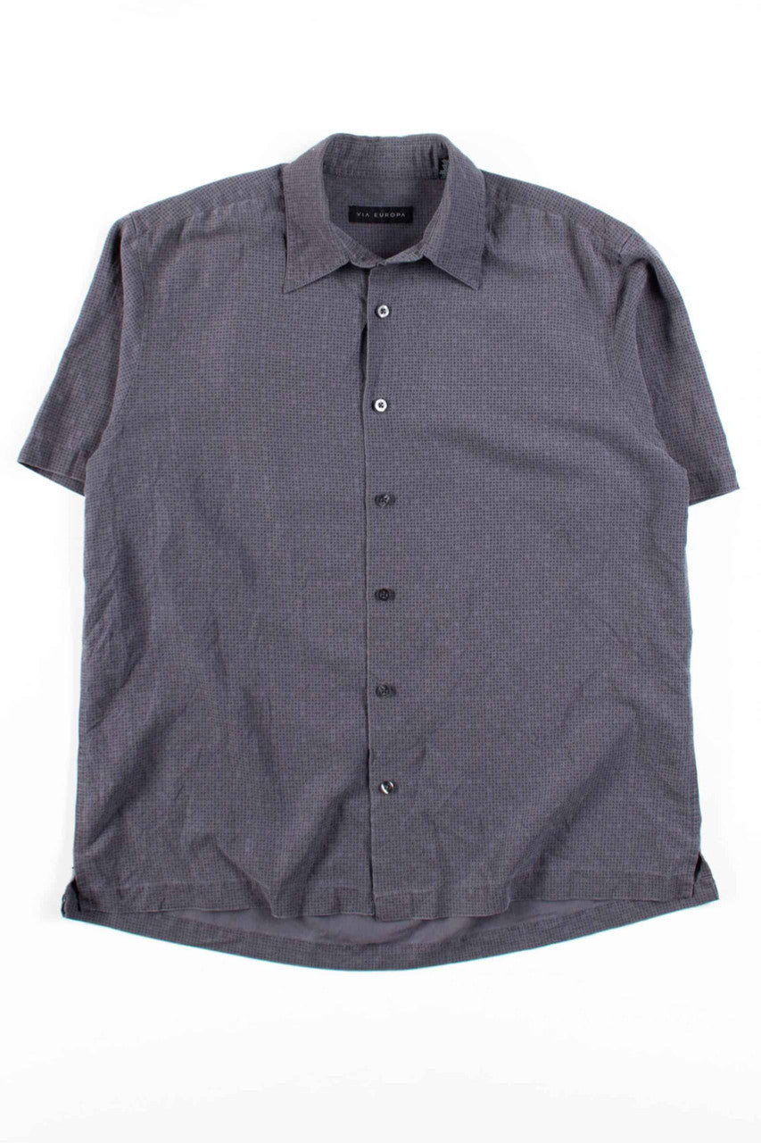 Grey Dotted Button Up Shirt