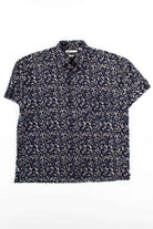 Splotchy Black Floral Button Up Shirt