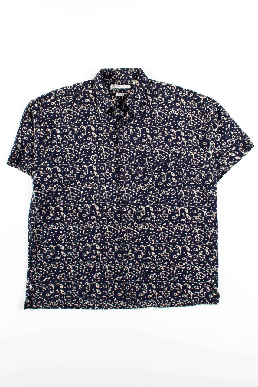 Splotchy Black Floral Button Up Shirt