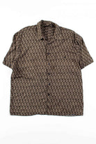 Black & Gold Cross Rayon Button Up Shirt