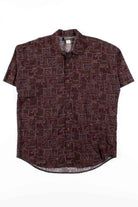 Brown Tile Swirl Button Up Shirt