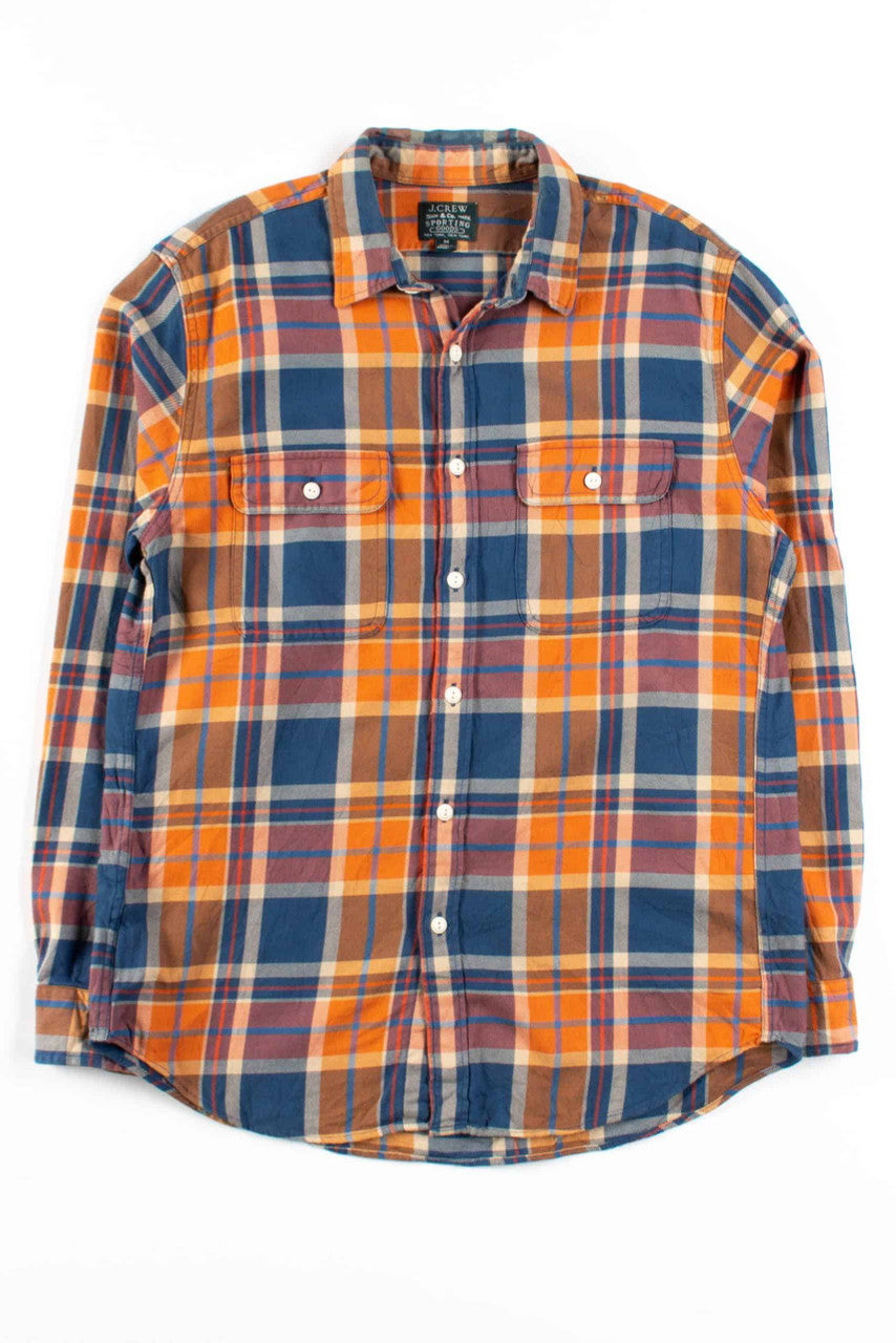 Orange & Blue Plaid Button Up Shirt