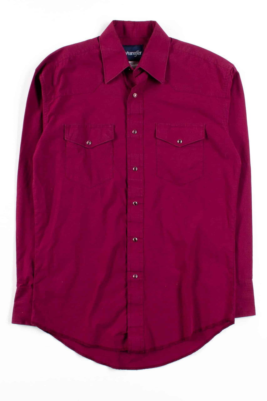Burgundy Wrangler Button Up Shirt