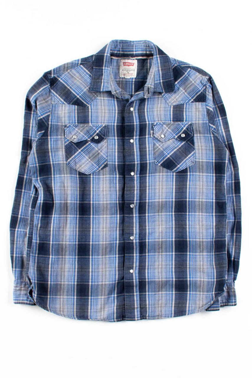 Blue Plaid Levi's Button Up Shirt