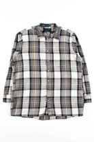 White Plaid Vintage Button Up Shirt