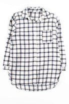 Black & White Plaid 3/4 Sleeve Button Up Shirt