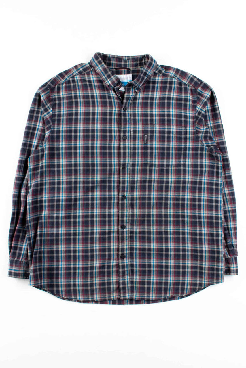 Navy Columbia Plaid Button Up Shirt