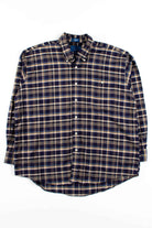 Navy & Tan Plaid Button Up Shirt