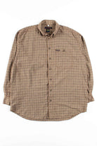 Tan Check Button Up Shirt