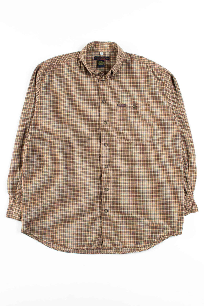 Tan Check Button Up Shirt