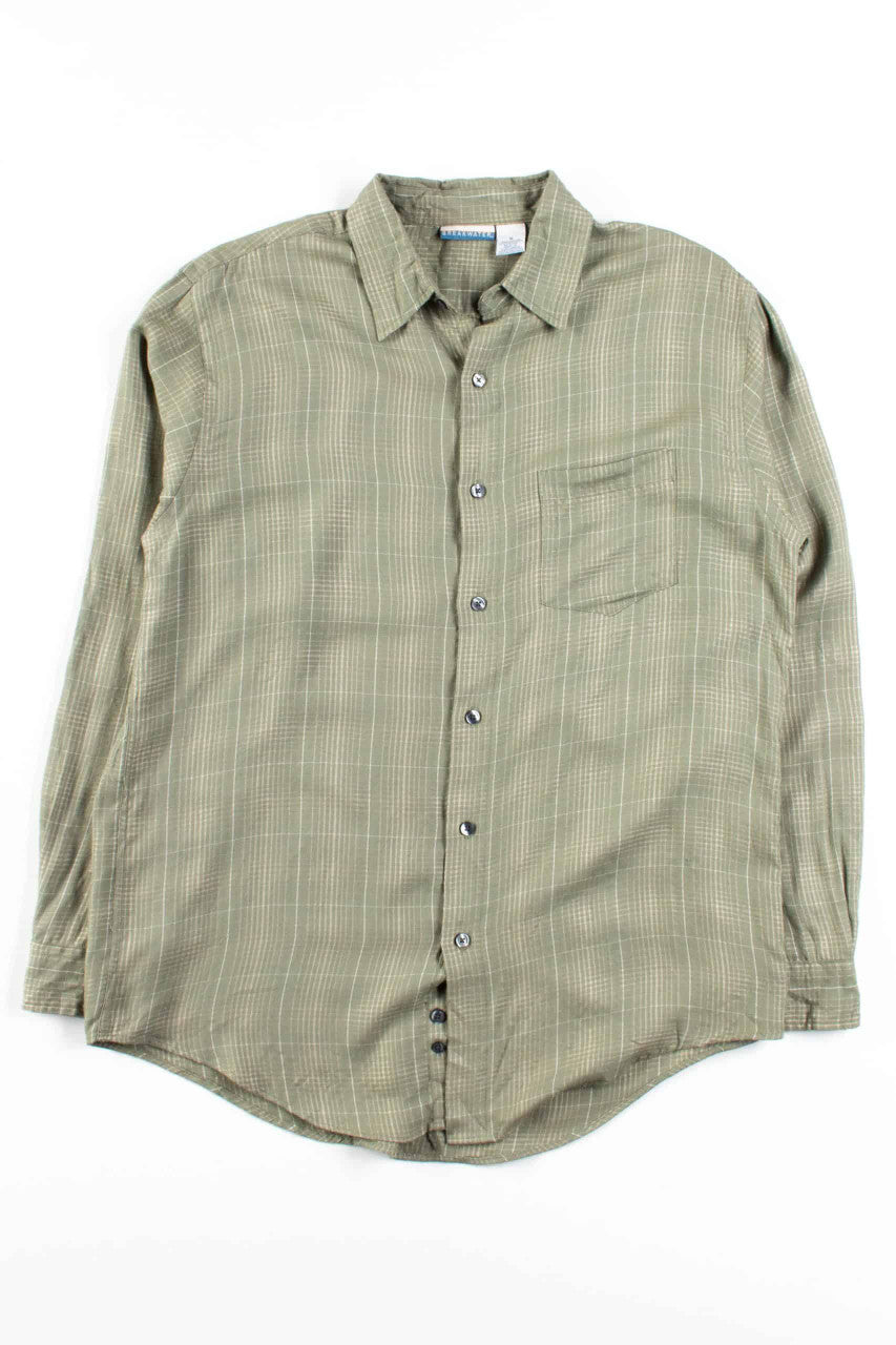 Olive Plaid Button Up Shirt 2