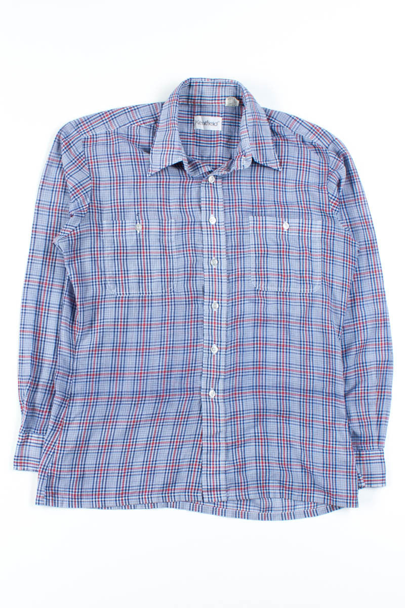 Blue Plaid Button Up Shirt 1