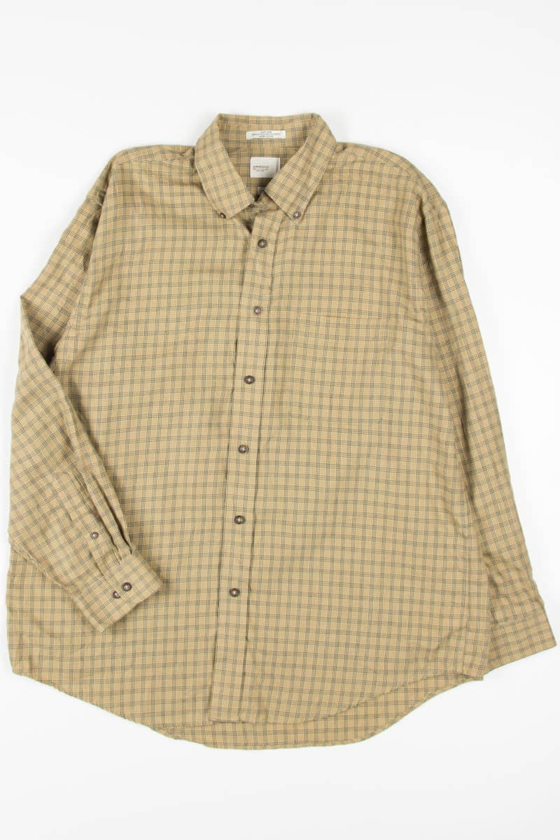 Tan Plaid Arrow Button Up Shirt 760
