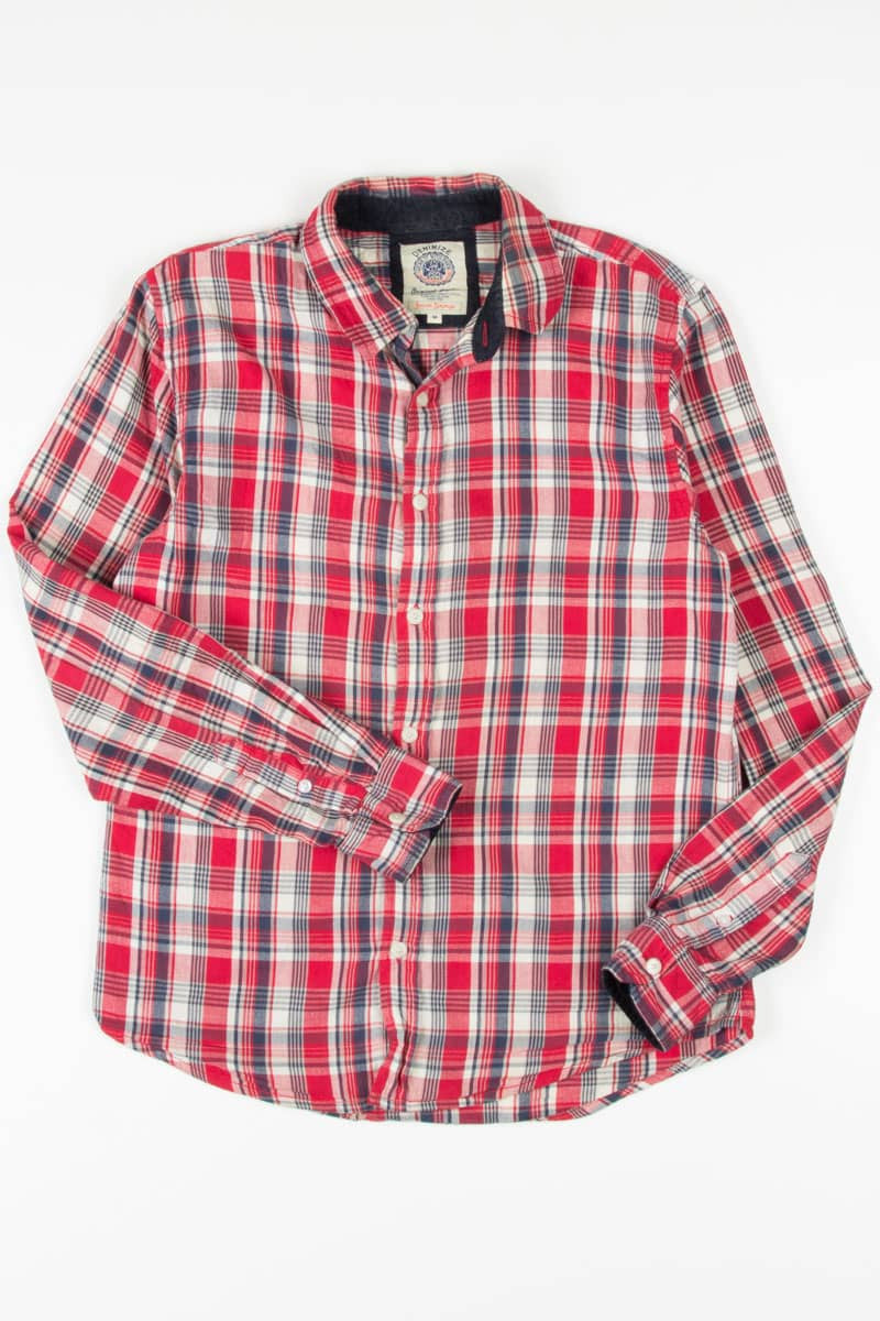 Red Plaid Button Up Shirt 780