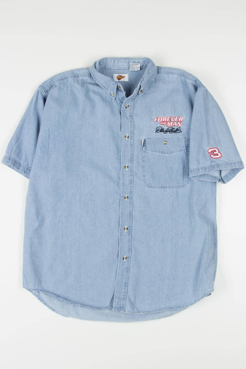 Dale Earnhardt Nascar Chambray Button Up Shirt