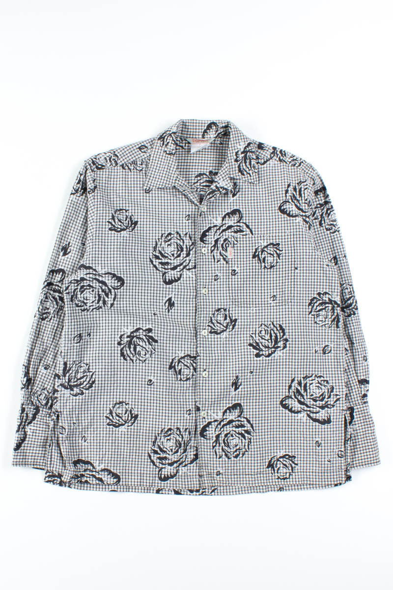 Black Floral Button Up Shirt